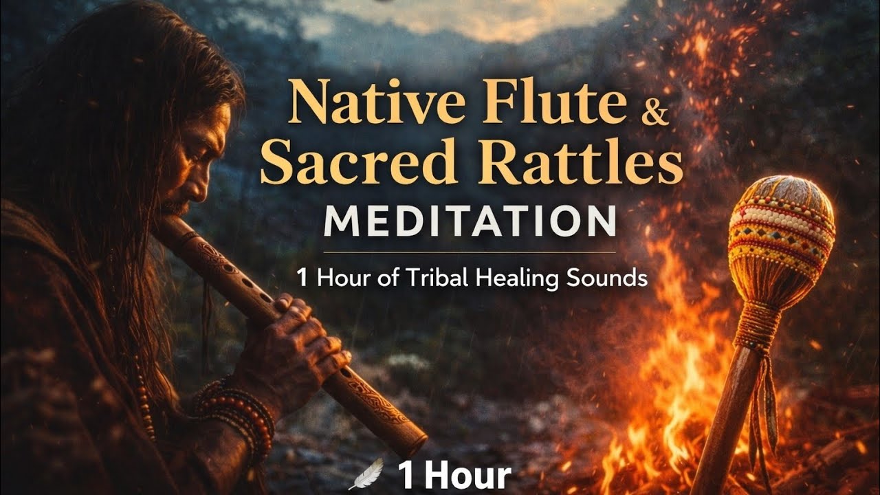 Native Flute & Sacred Rattles Meditation|1 Hour Tribal Healing Sounds for Relaxation & Inner Peace 🪶