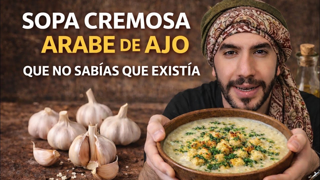Sopa Cremosa Árabe de Ajo | Suave y Reconfortante