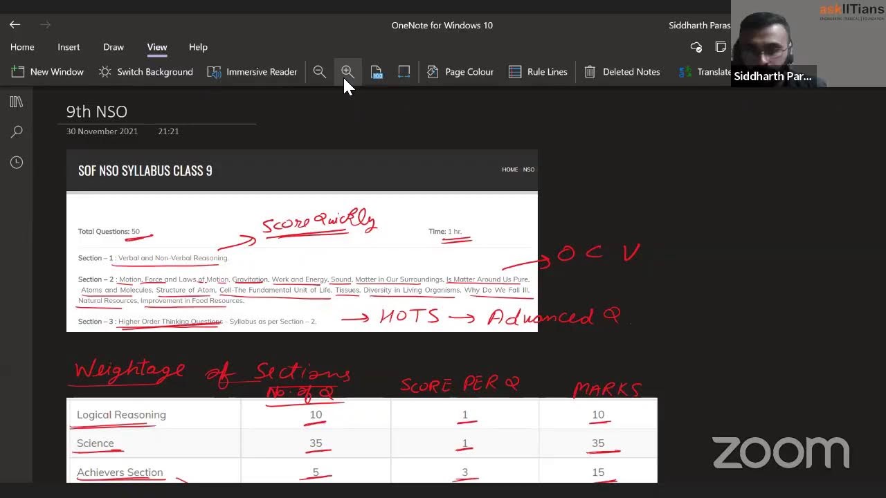NSO Physics & Aptitude Webinar || Grade 9th