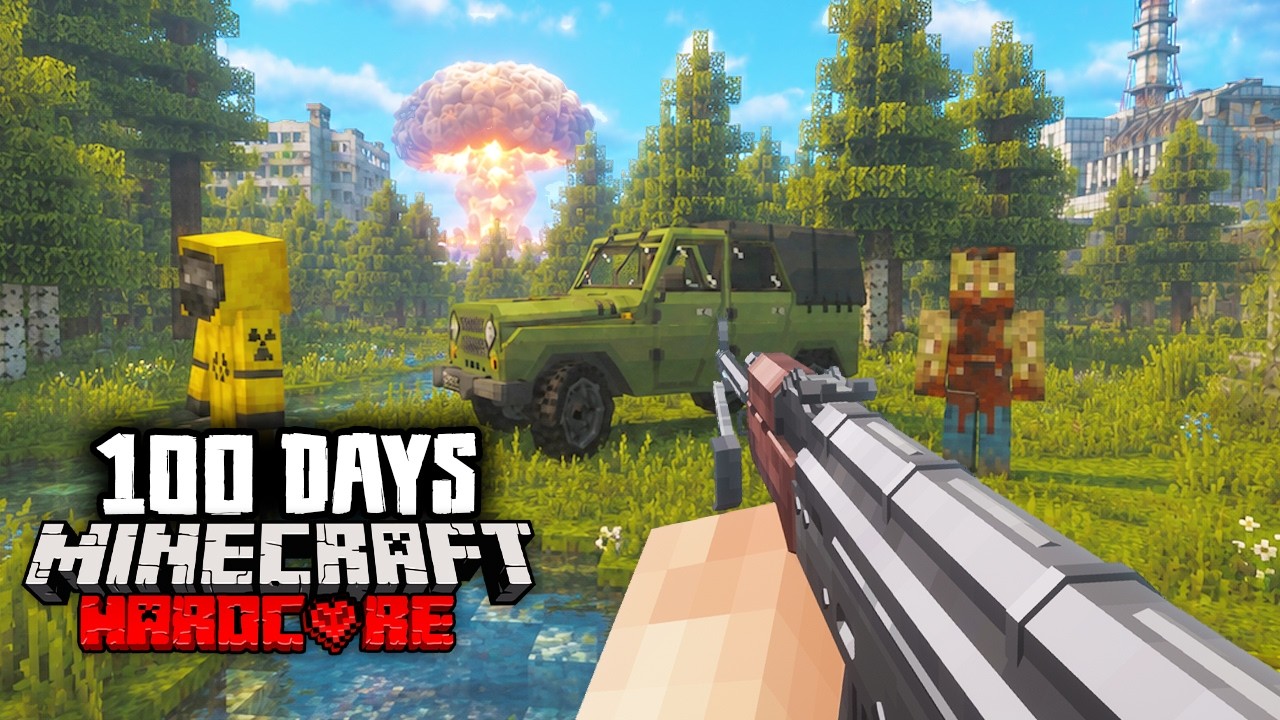 I Survived 100 Days in a CHERNOBYL Zombie Apocalypse in Hardcore Minecraft