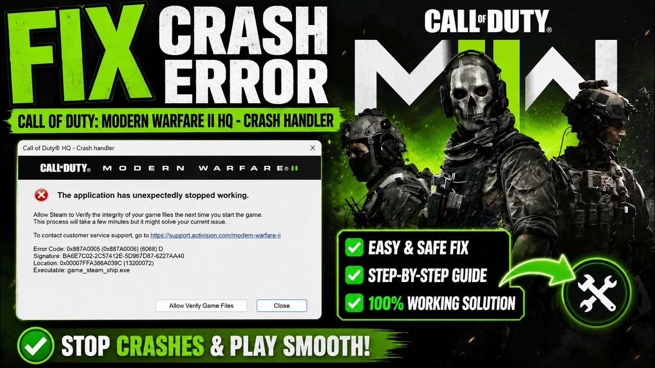 Fix Call of Duty: Modern Warfare 2 Crash Handler | The Application Has Unexpectedly Stopped Working