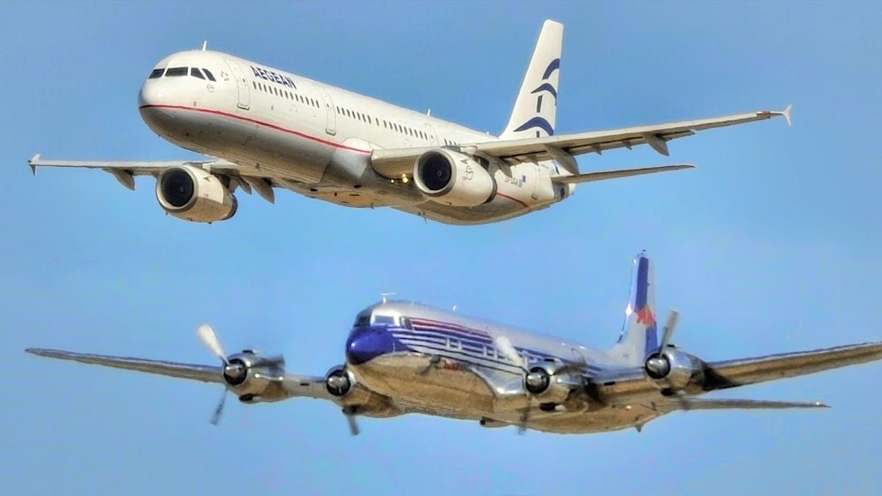 Aegean Airbus A321 & Douglas DC-6 FORMATION LOW PASSES | Flying Bulls Airshow | High Speed Flyby