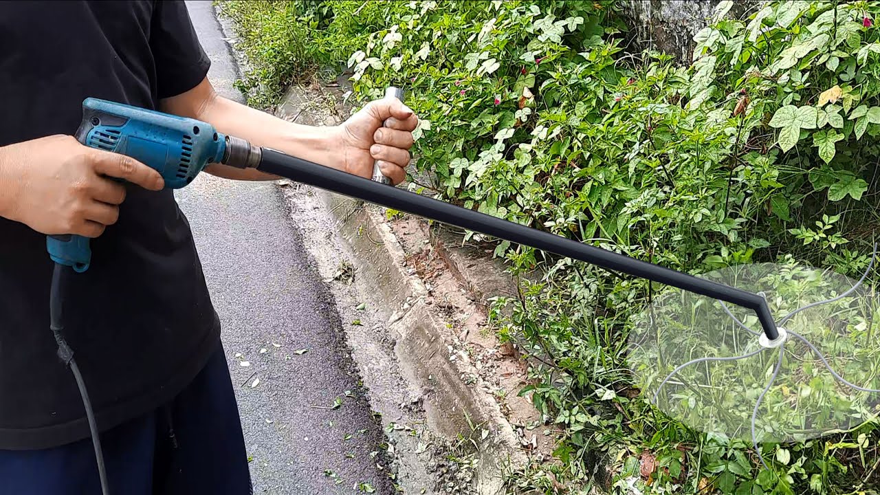 Tự làm máy lau nhà, cắt cỏ từ khoan cầm tay | DIY mop, lawn mower from hand drill