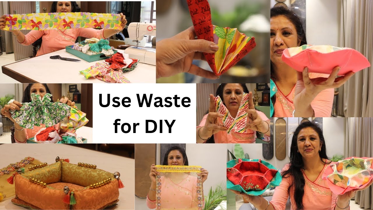 4 DIY using Waste, Convert OLD & Waste FABRIC pieces into Home Items ,ऐसा इस्तेमाल  नहीं देखा होगा