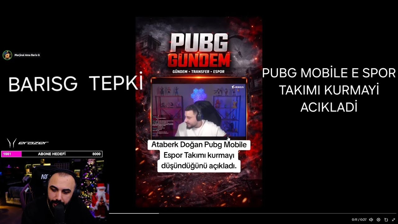 BARISG ATABERK DOGAN PUBG  E SPOR TAKIMI   KONUSMASINI IZLİYOR!!
