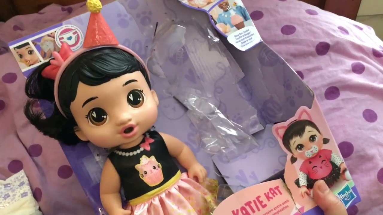 Unboxing New Baby Alive Katie Kat Birthday Party Doll