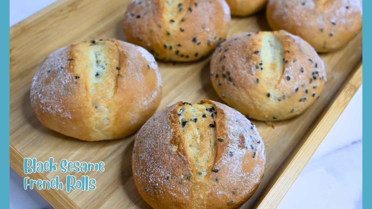 [ASMR] Black Sesame French Rolls [Soothing Baking]