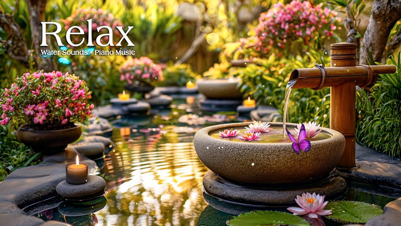Relaxing Sleep Music with Bamboo Water Sounds 🌿 Stress Relief, Anxiety Calm and Deep Rest