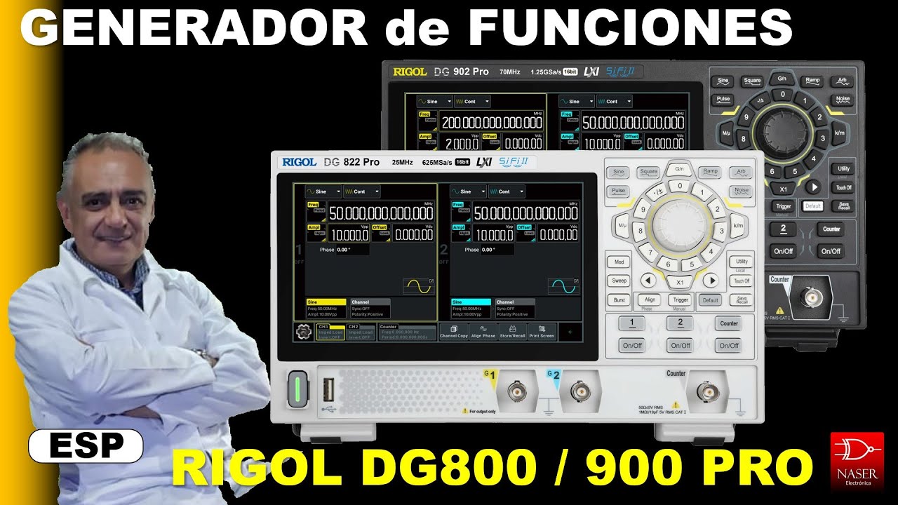 🟡 Generador Funciones RIGOL DG800/900 PRO. Primera impresión remota-RIGOL Latam y El Canal de Yaki.