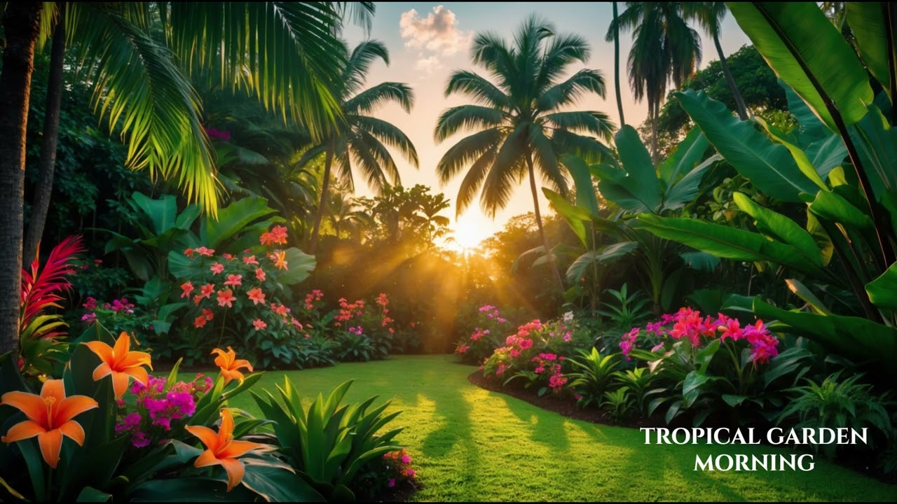 Tropical Garden Morning 🌴 | Exotic Paradise Music for Peace & Escape