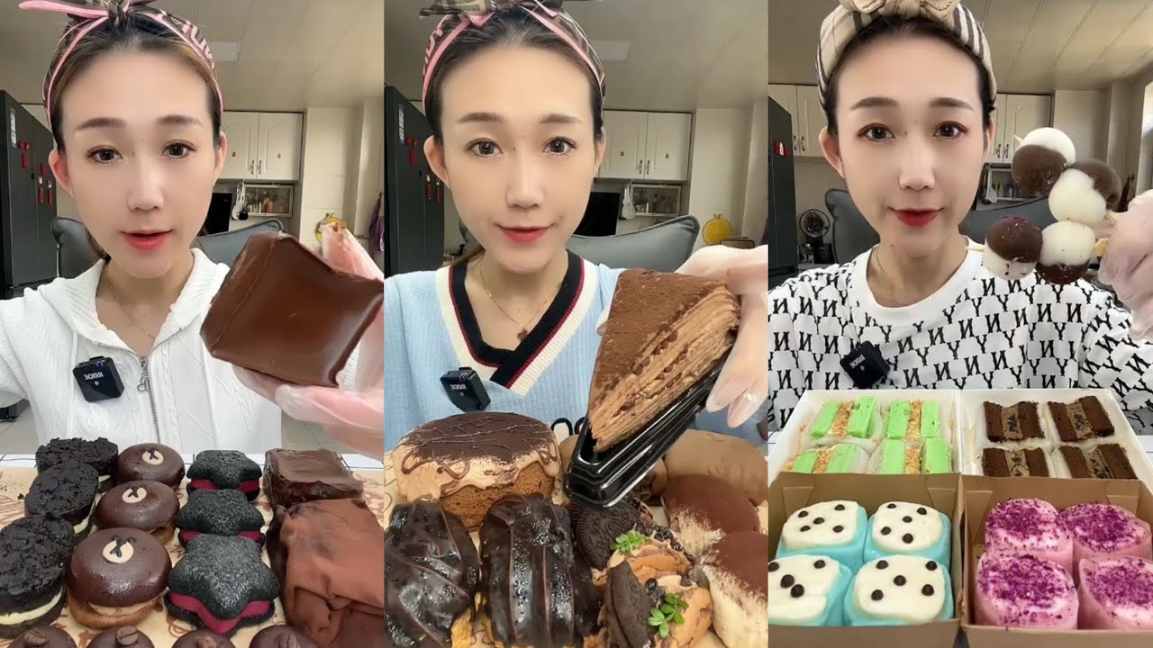 ASMR 🍫Chocolate Cake,Crepe Cake, Tiramisu,Cookies & Mini Cake| Soft & Satisfying Eating Sounds #asmr