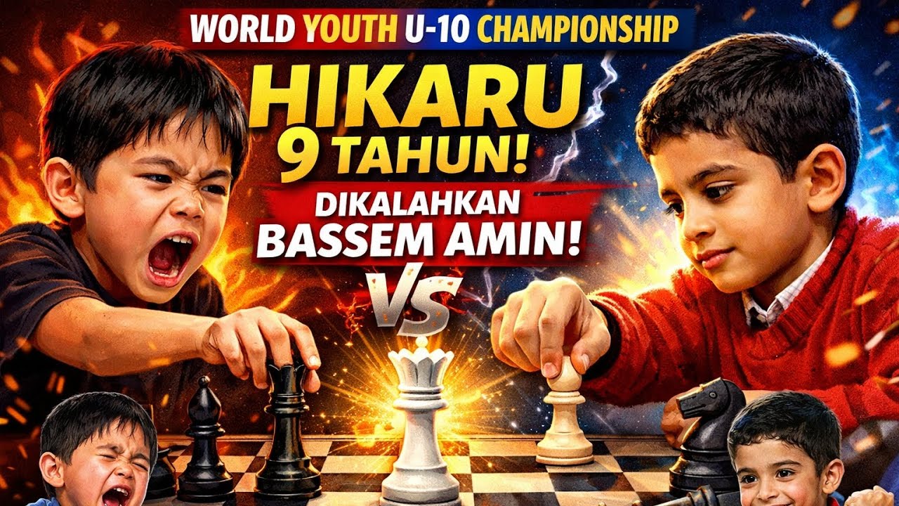 Saat Hikaru Nakamura Masih 9 Tahun! Dikalahkan Bassem Amin dalam Duel Dramatis U-10”