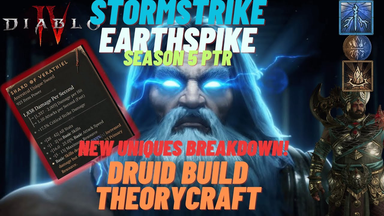 STORMSTRIKE EARTHSPIKE DRUID Season5 viable thanks to new UNIQUES? Diablo 4 THEORYCRAFT BUILD GUIDE