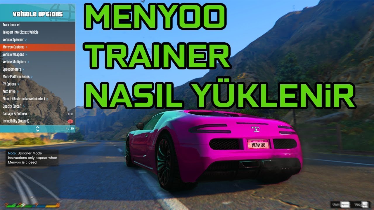 Menyoo GTA V Trainer Nasıl Yüklenir ? Çok Basit !