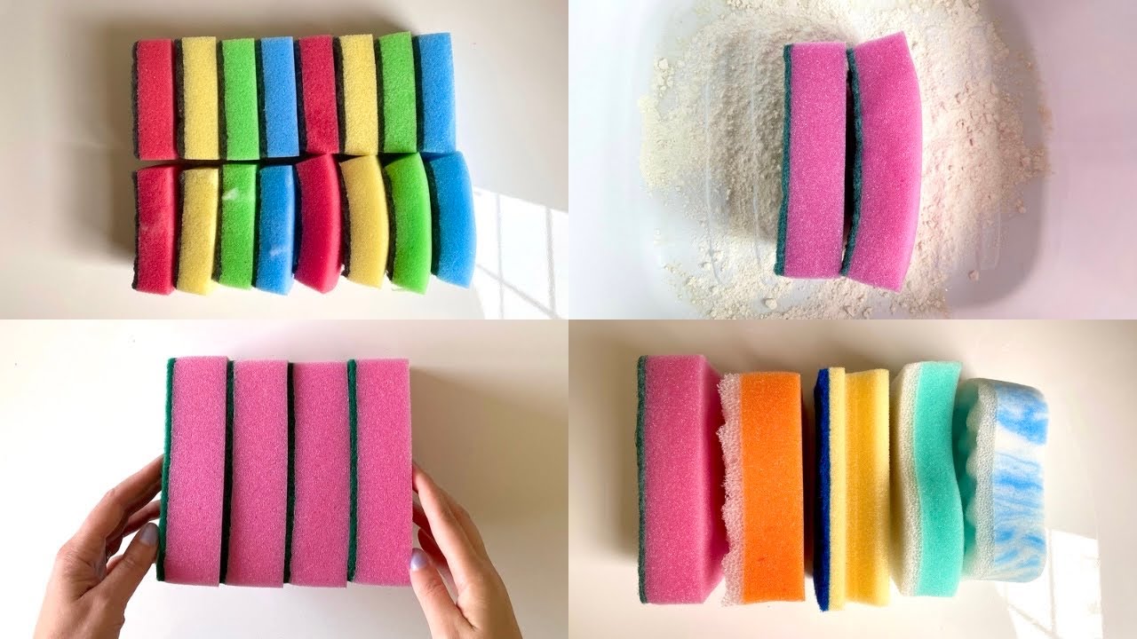 ASMR 🌈 bulk sponge ripping edit- crispy rip compilation- satisfying sounds