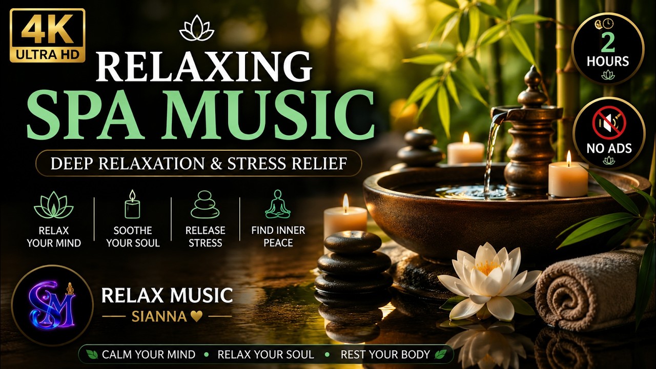 4K 2 Hours of Relaxing Spa Music • for Deep Relaxation & Stress Relief / SIANNA RELAX MUSIC /