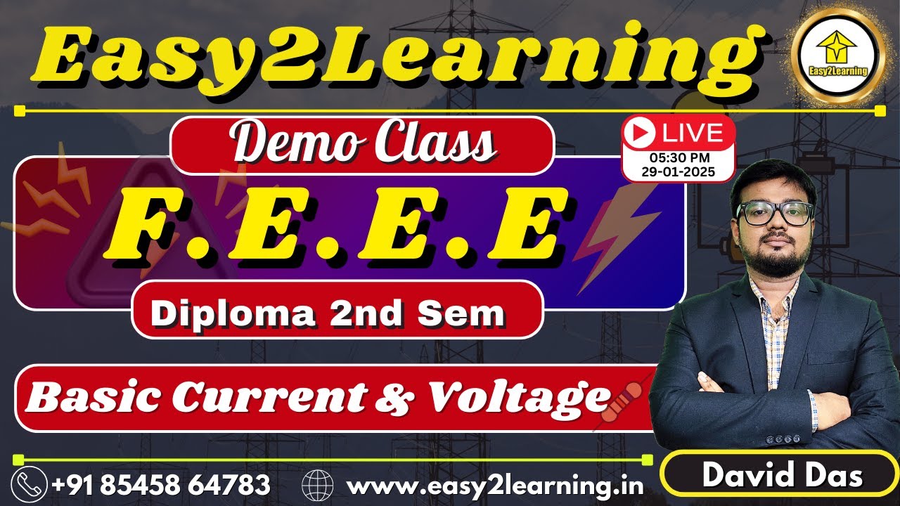 Demo Class for Diploma 2nd Sem | FEEE| Basic Current & Voltage | by david sir