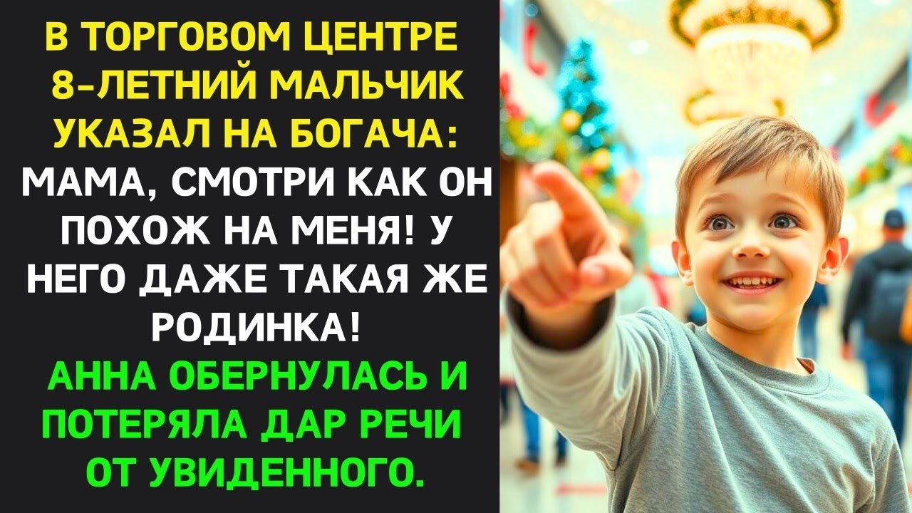 Мама, он похож НА МЕНЯ! - В торговом центре мальчик указал на БОГАЧА, Анна ЗАМЕРЛА, ошеломлённая.