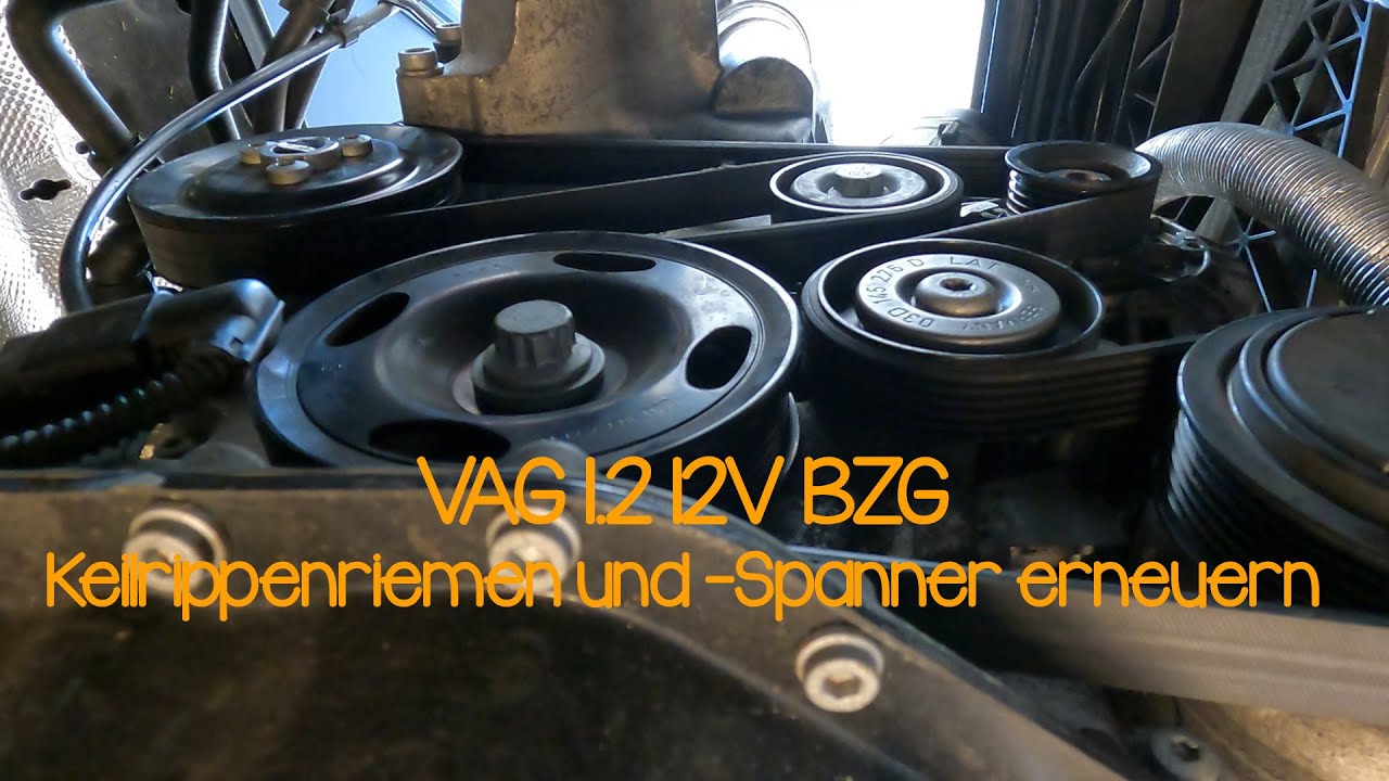 VAG Motor BZG Keilrippenriemen mit Spanner erneuern