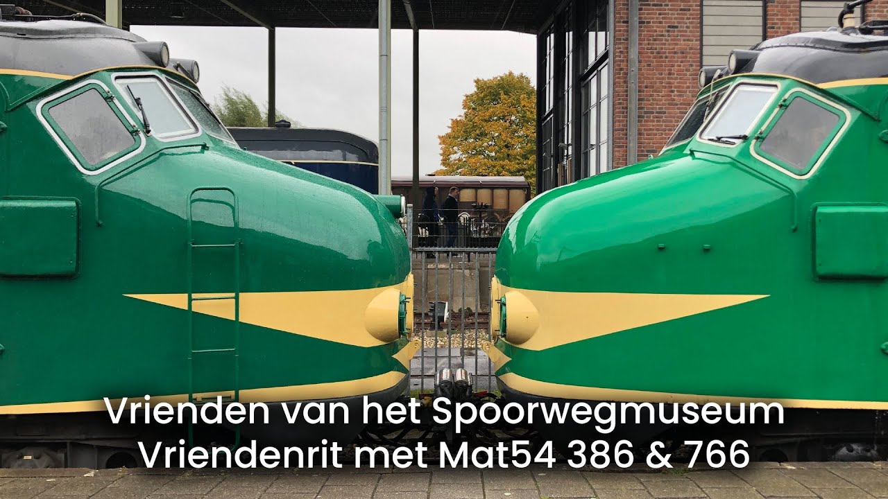 Mat54 386 + 766 | Vrienden van het Spoorwegmuseum rit | + Cabine beelden