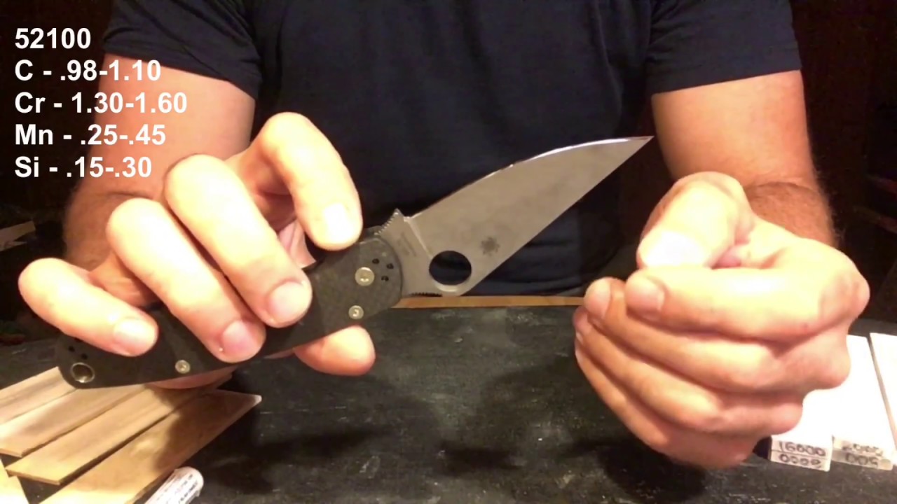 Spyderco PM2 - 52100 CF - обзор и заточка.