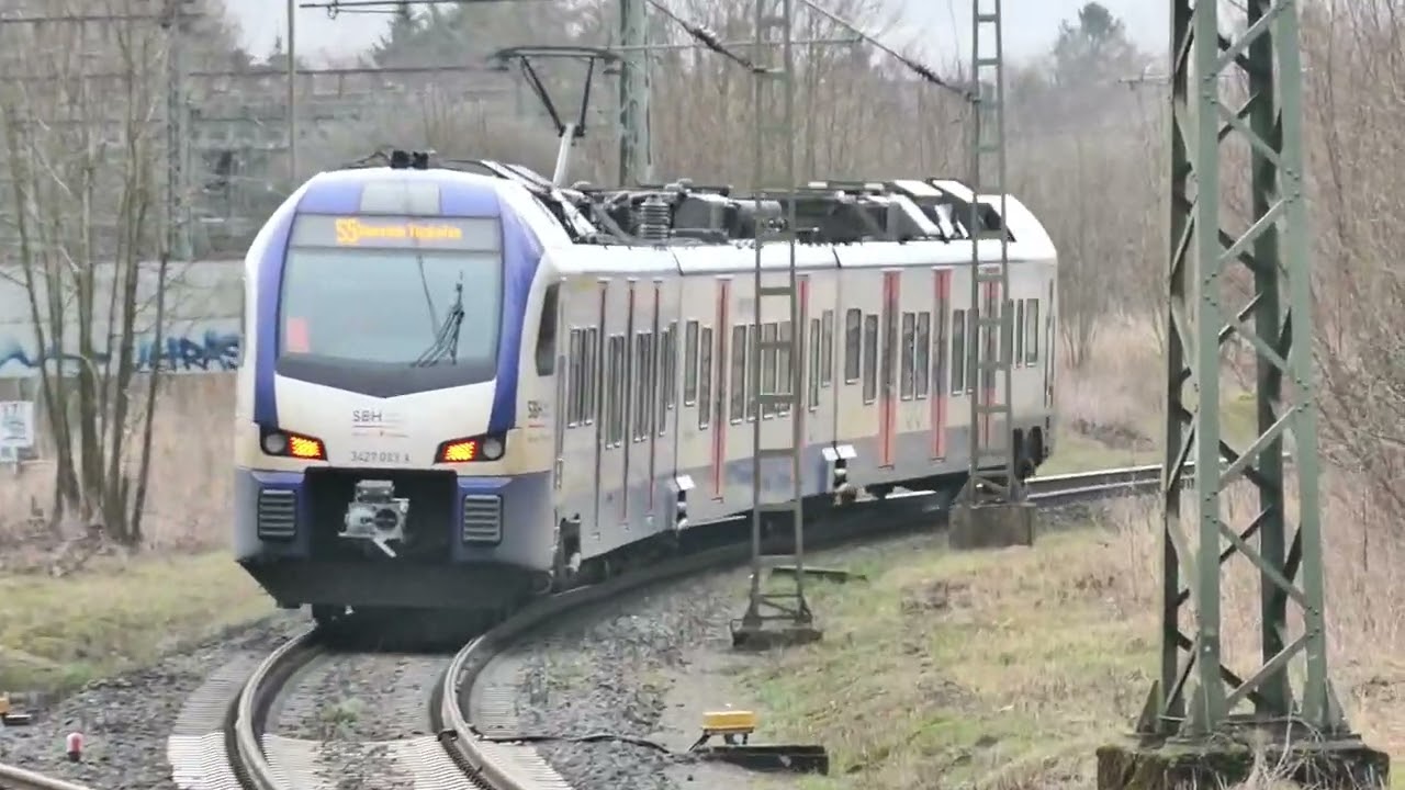 Züge am Rehbergtunnel bei Langeland