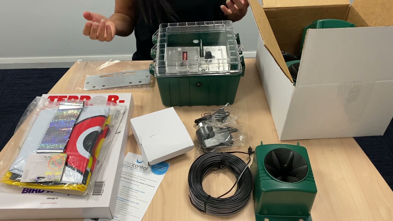 Bird Control Australia unpacking the Broadband Pro Sonic and Ultrasonic Bird Control System.
