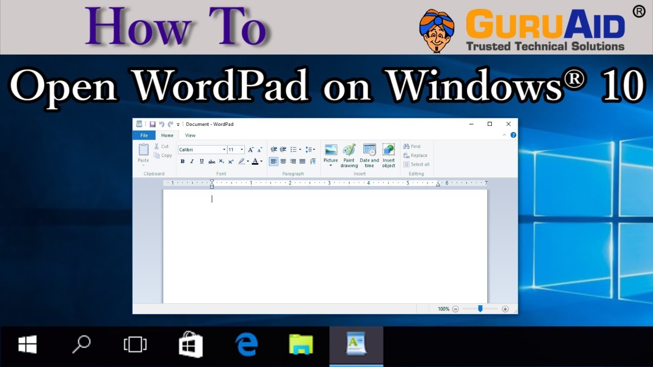 How to Open WordPad on Windows&reg; 10 - GuruAid