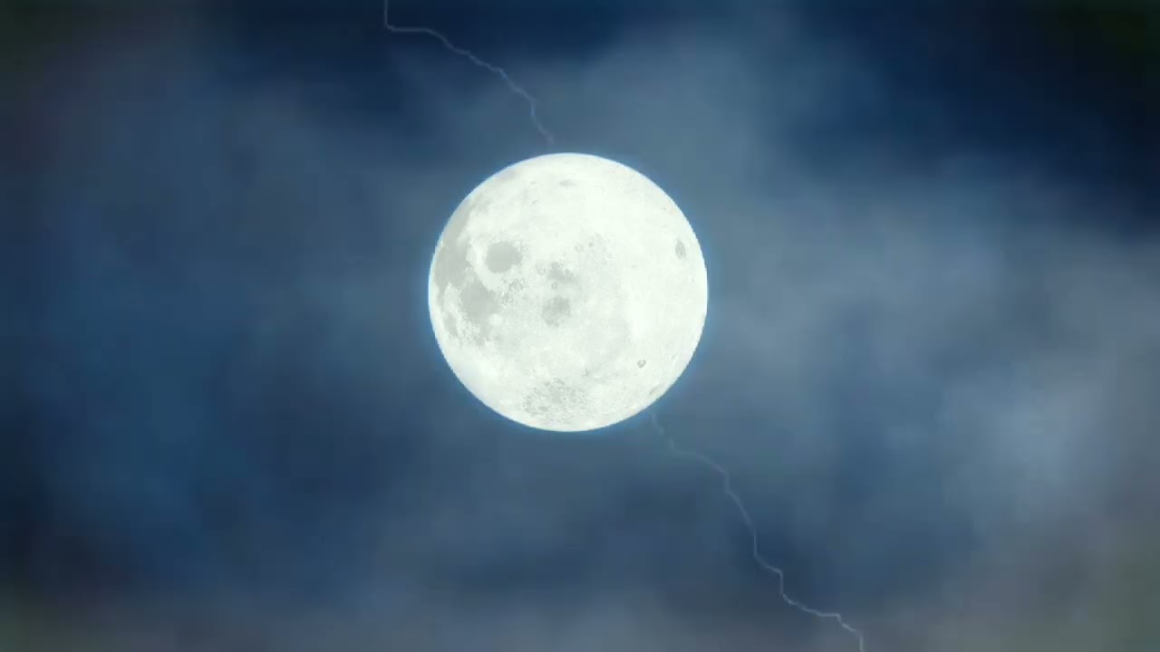 Lightning moon no copyright background video Royalty free video