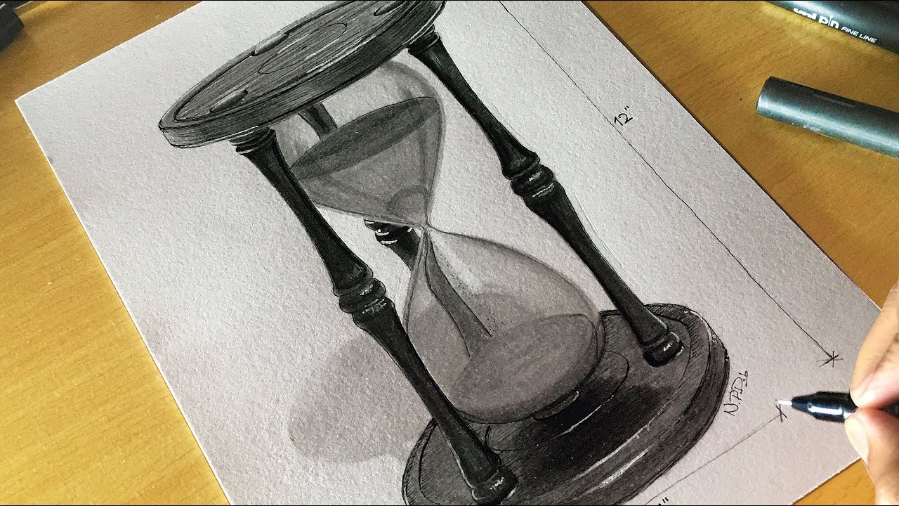 Ancient Hourglass - Our World in Pen and Ink