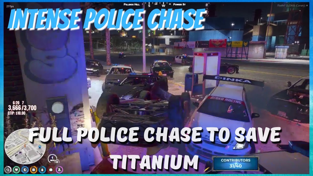 Intense Police Chase to save Titanium (full chase) | GTA 5 RP NoPixel