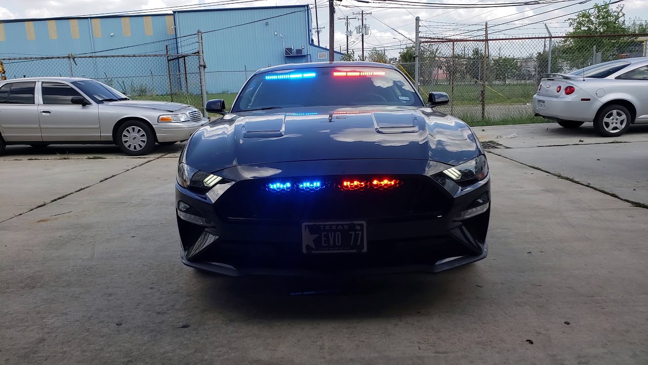 2019 Mustang GT Feniex Police Lights by EFS Houston Emergency Fleet Service