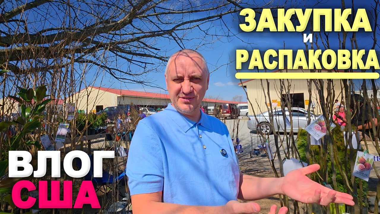 Покупаем саженцы на блошином рынке / Распаковка покупок с Amazon / Готовим грядки к посадке сада США
