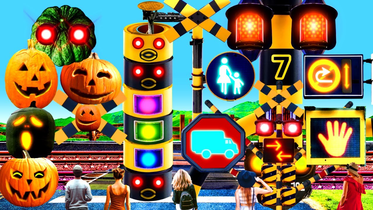【踏切アニメ】ヘンテコいっぱいふみきりカンカン大集合😂😂😂A large gathering of strange railroad crossings♪funny sounds♪