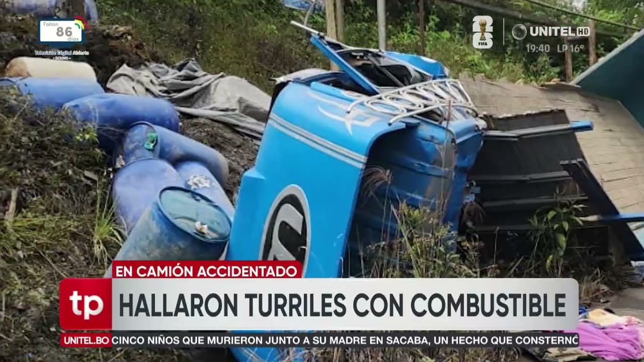 3 heridos tras vuelco de un camión que llevaba turriles de combustible escondidos entre su carga