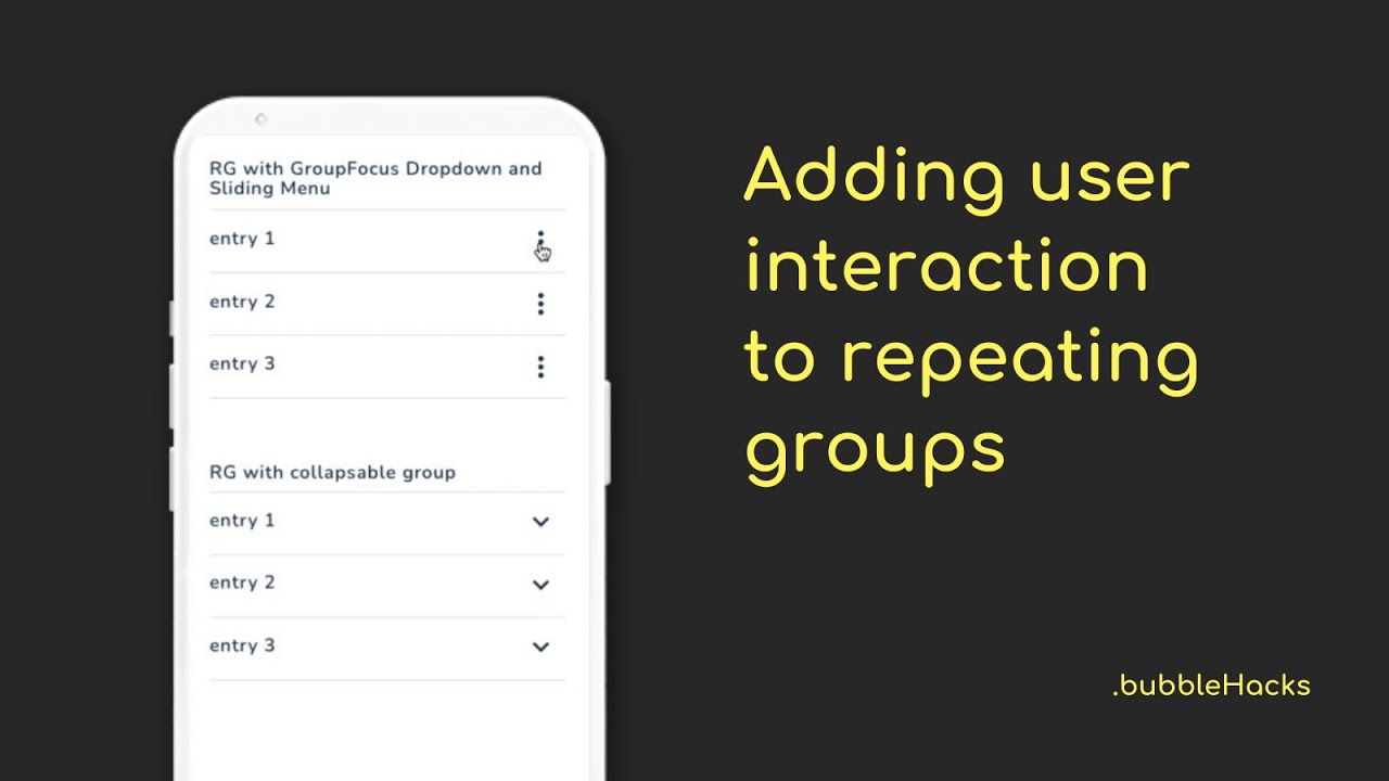 Adding user interaction to repeating groups