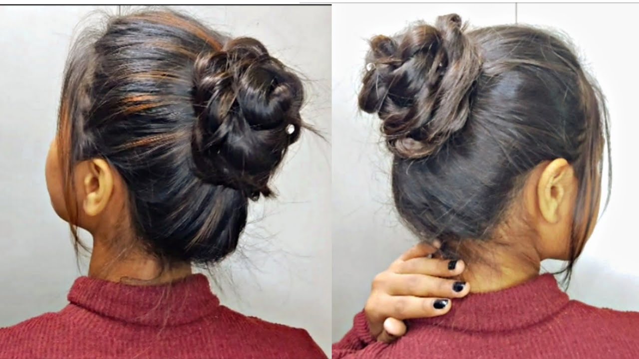 self made beautiful high messy bun for party✨ NPSTUDIO