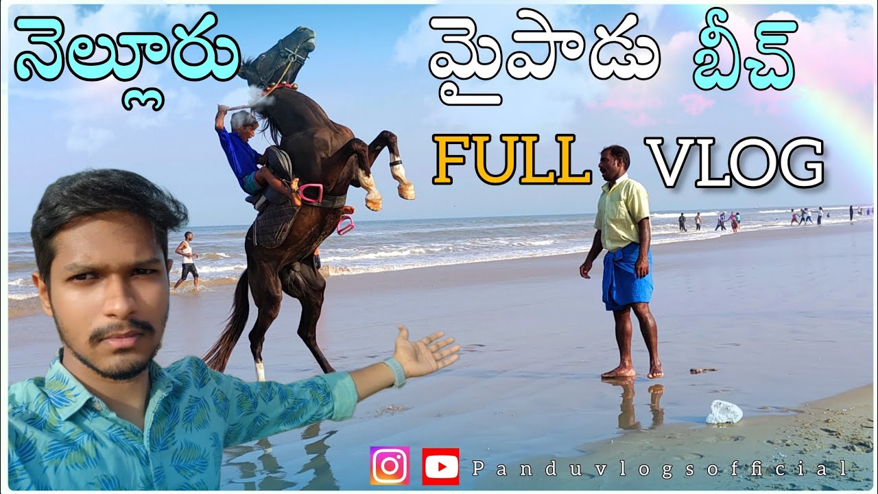 మైపాడు Beach 🏖️ vlog||Nellore Famous Mypadu beach| #mypadu #beach |Pandu Vlogs Official
