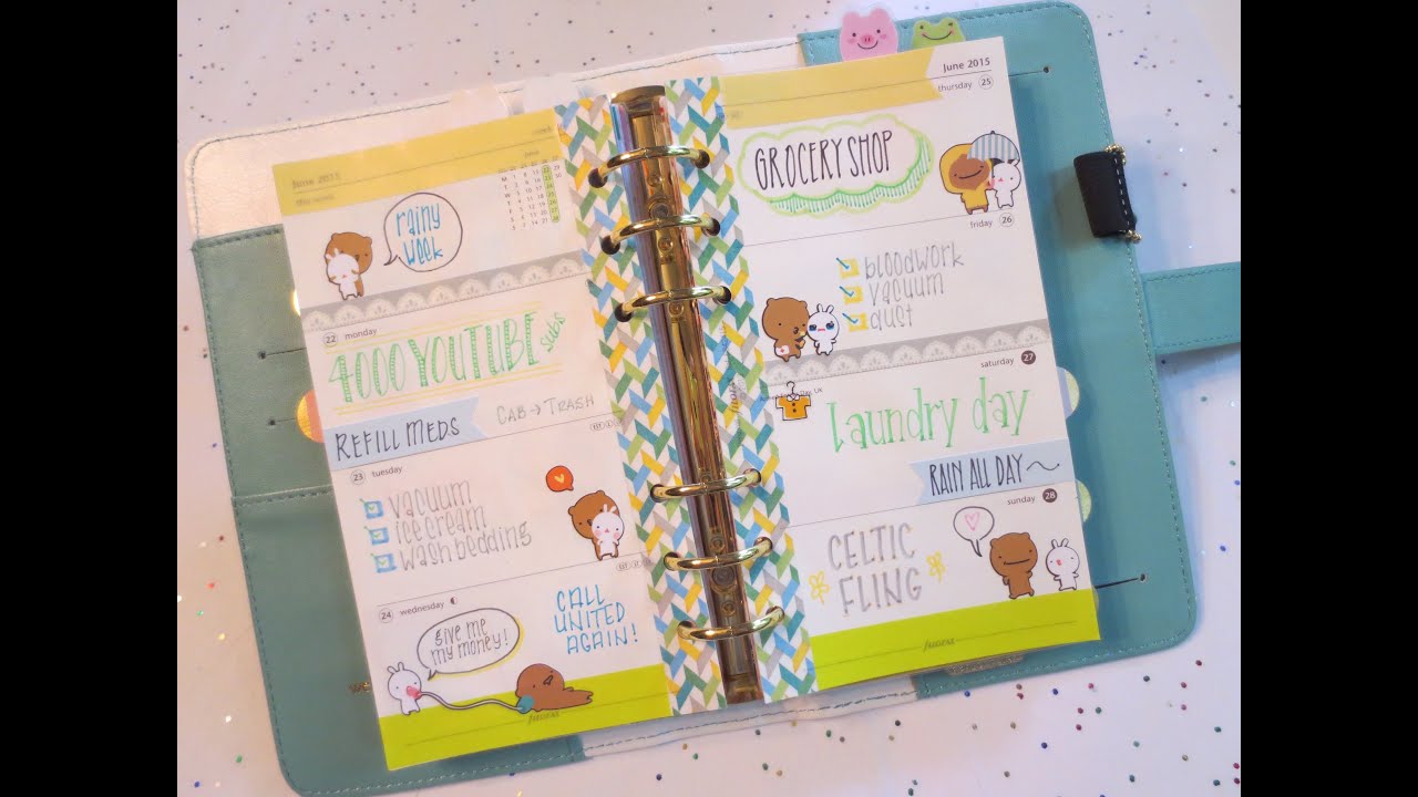 Decorating My Planner - Week 26 (bear & bunny)