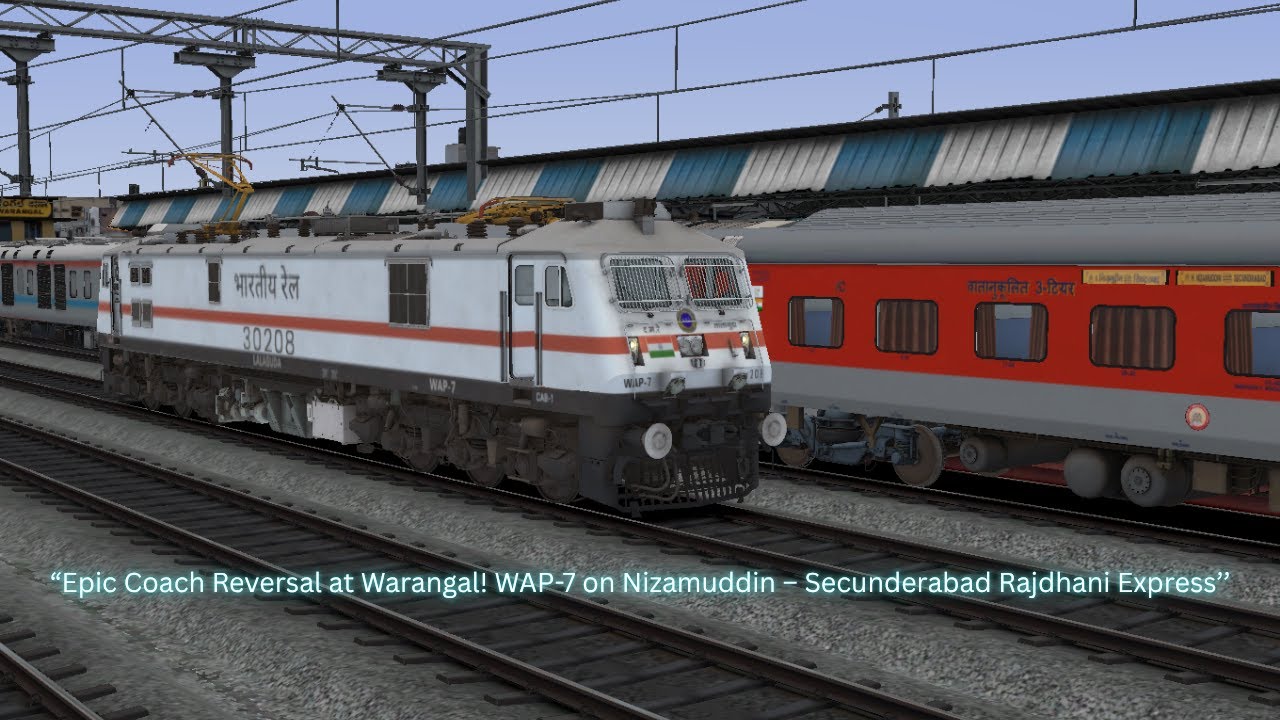 12438 Rajdhani at Warangal | Loco Reversal & Coach Direction Change!