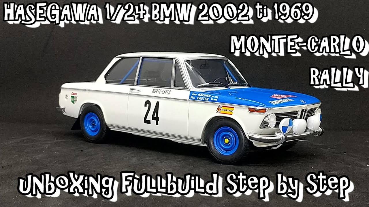Scale Plastic Model HASEGAWA 1/24 BMW 2002 ti 1969 MONTE-CARLO RALLY unboxing fullbuild step by step