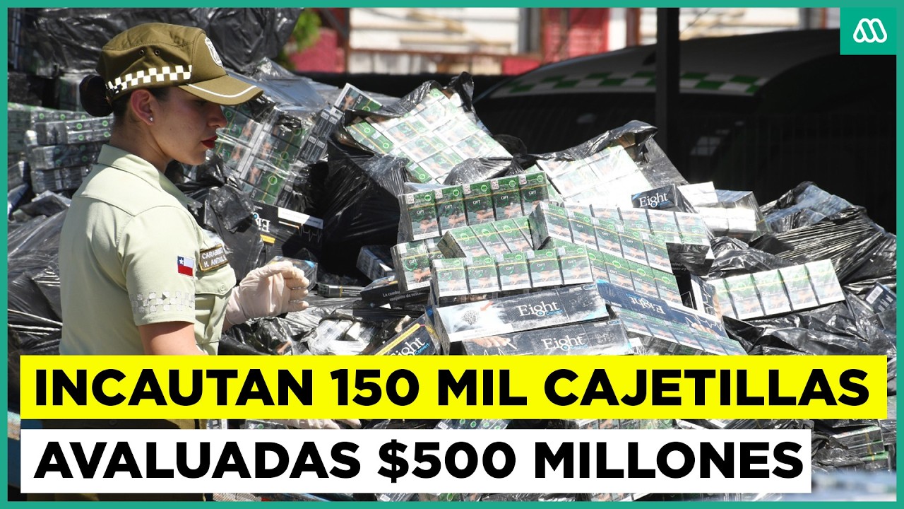 Incautan gran cargamento de falsos cigarros avaluados en $500 millones en Estación Central