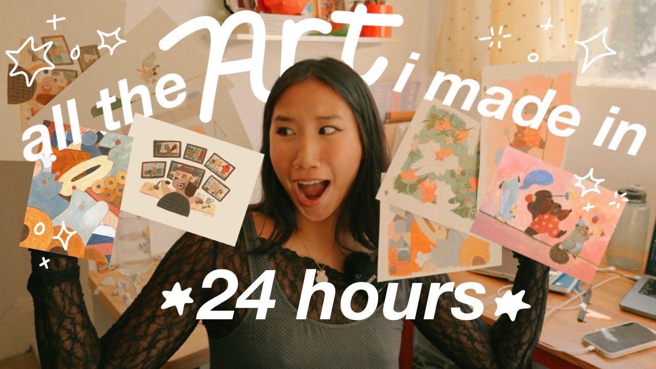 Я нарисовал 6 картин за 24 часа 🎨 PEACHTOBER ART VLOG
