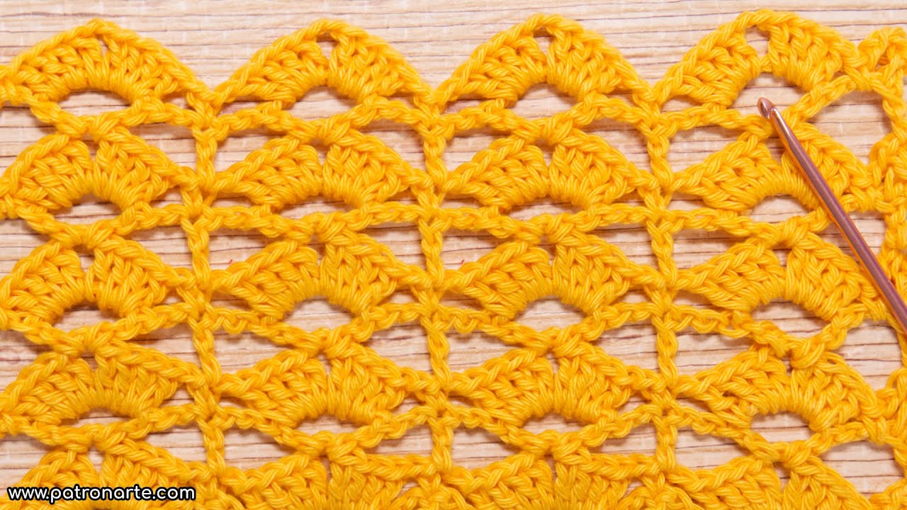Creando Belleza: Punto de Crochet Calado Con Arcos Paso A Paso