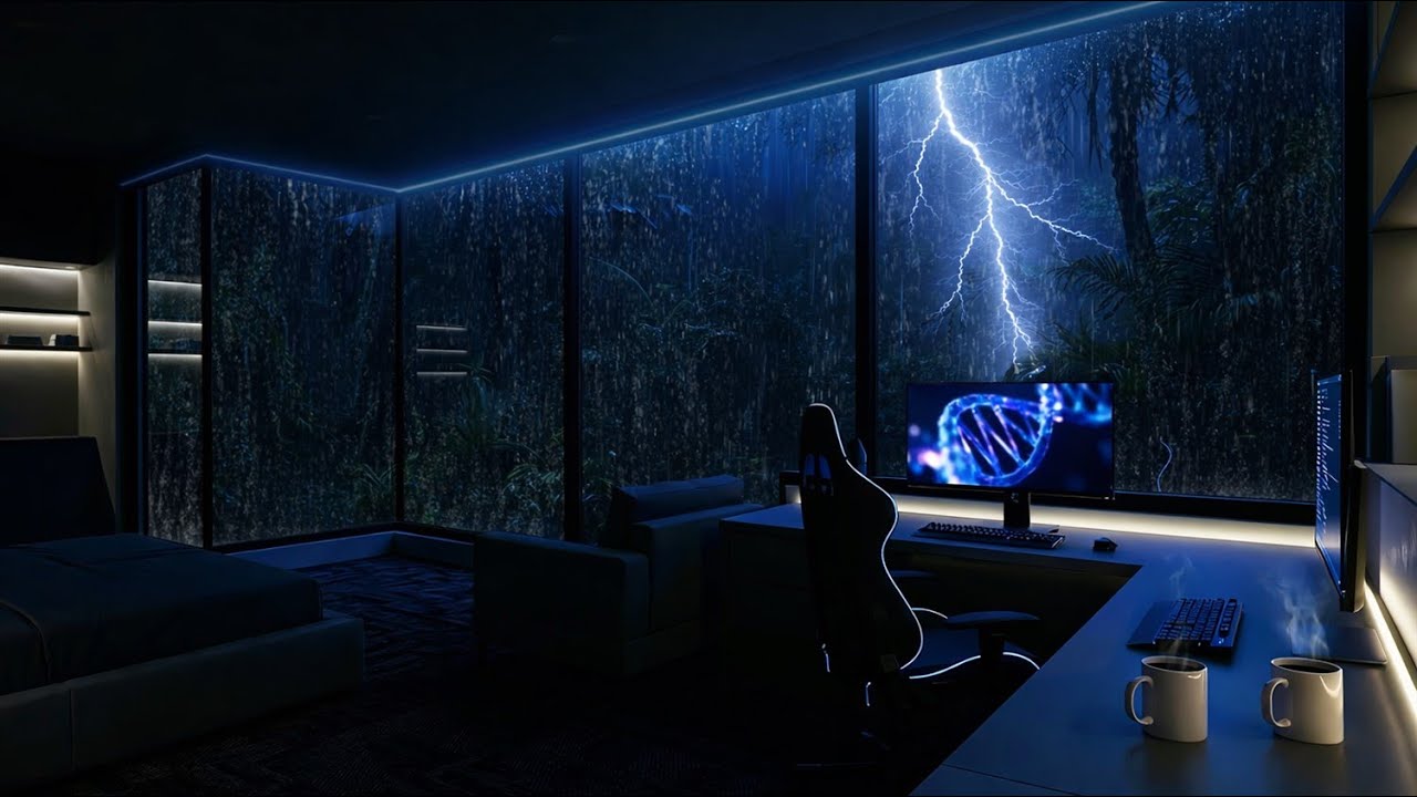 Powerful Night Thunder and Rain to Silence Overthinking and Sleep Instantly