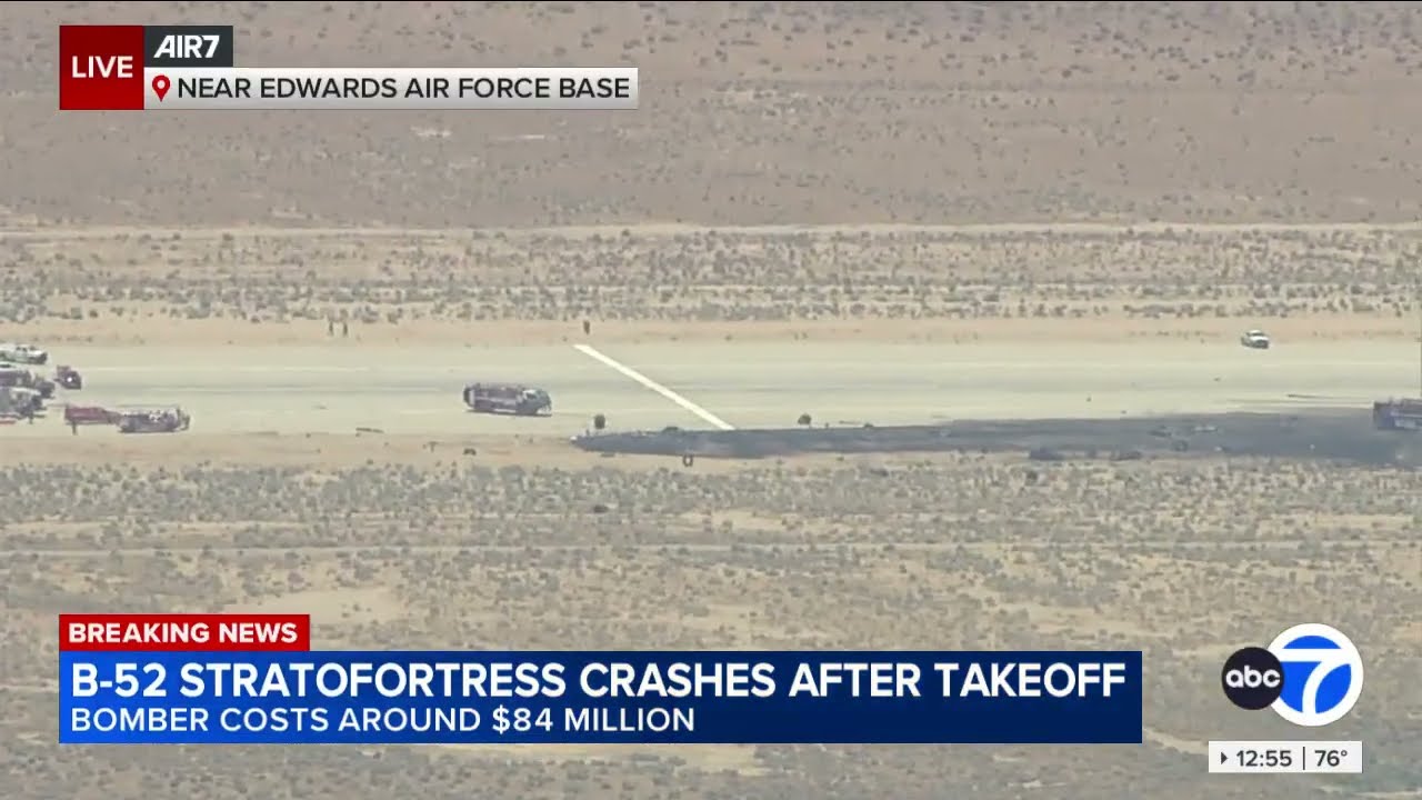 B-52 bomber crashes after takeoff from Edwards Air Force Base