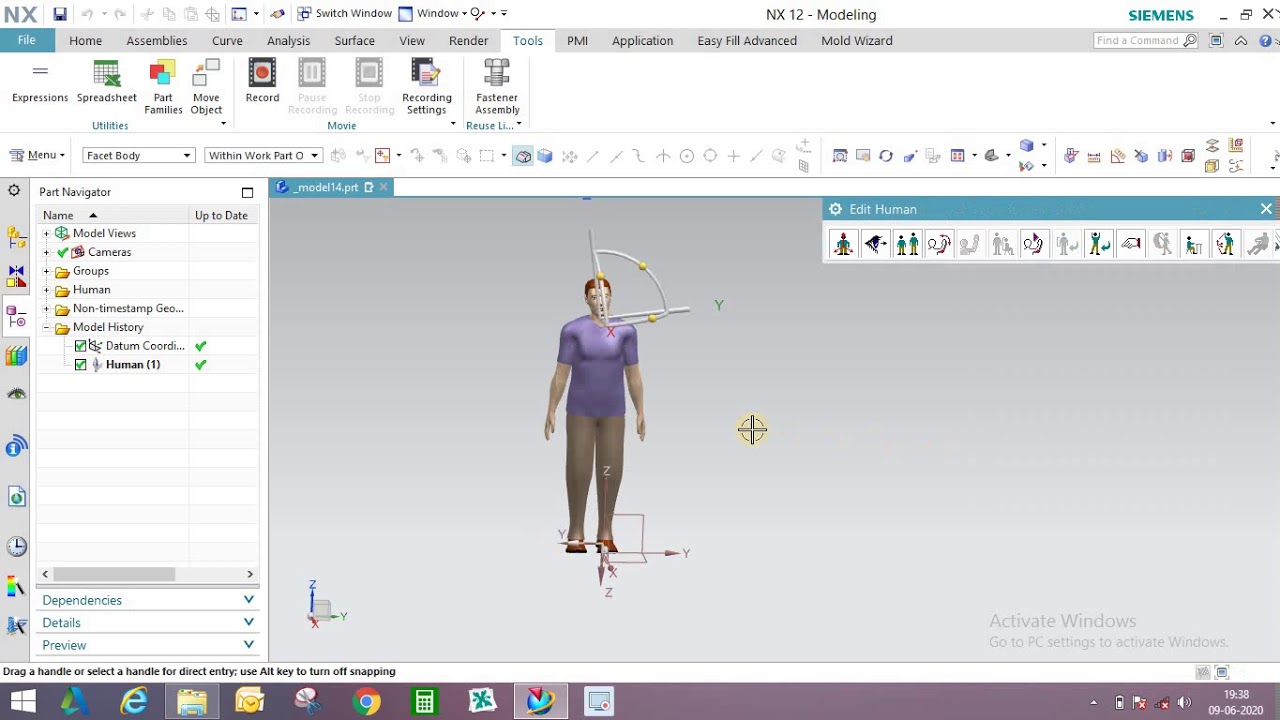 #Human Modeling #Flexible Tube #Tool bar in NX 12