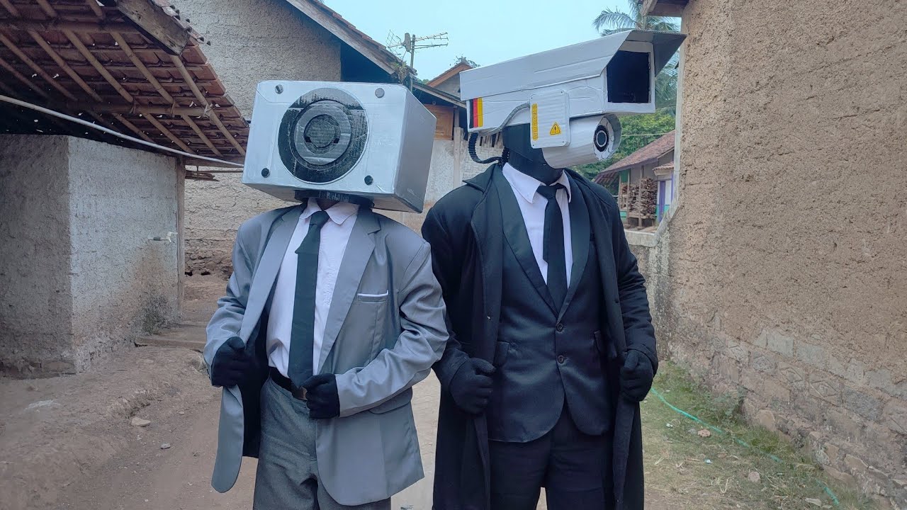 Cosplay Cameraman & Speakerman | skibidi toilet dari kardus bekas
