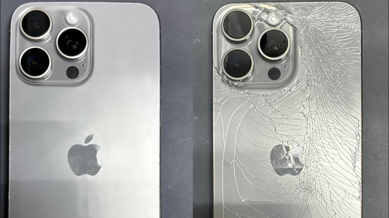 iPhone 15 Pro Max Natural Titanium Back Glass Replacement Full Step
