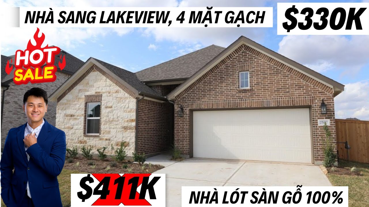 Ep 45. ROSENBERG, TX. CĂN NHÀ SIÊU ĐẸP GIẢM GIÁ $81K, LAKEVIEW, SANG TRỌNG, TRƯỜNG HỌC TỐT, HOA RẺ.